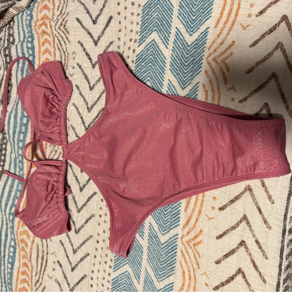 ‼️5/25 Wild Fable Women's Sparkly Pink One Piece - NWOT - Picture 3 of 6